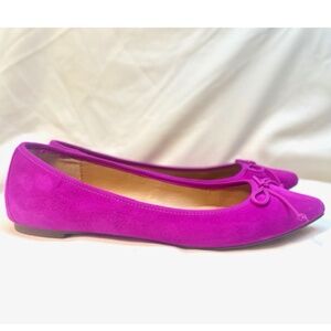 Banana Republic Hot Pink Suede Pointy Ballet Flats, 8.5